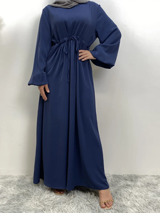 Abaya Ramadan Modeste Simple Droite en Mousseline pour Femme - Taille Naturelle Longueur Ras du Sol 100% Coton Écologique Respirant Musulman - Product Image 3