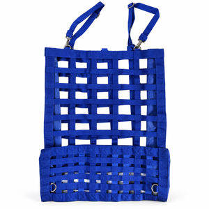 Sac à foin pour chevaux bleu royal en nylon de haute qualité |   Sac à foin suspendu stable avec sangles réglables et grilles ouvertes - Product Image 1