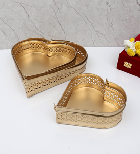 Cesta de Metal en Forma de Corazón, Cesta Decorativa para Almacenamiento de Flores, para el Hogar, Templo, Sala de Oración, Decoración Pooja, Organizador de Mesa - Product Image 6