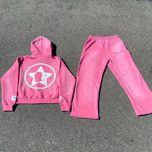 Conjunto de Sudadera con Capucha y Cremallera Completa Personalizada y Pantalones Cargo Acampanados de Felpa de Algodón Premium, Estilo Casual Urbano, con Logotipo Personalizado y Marca Privada - Product Image 2