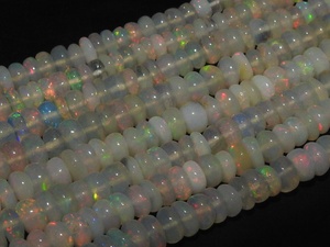 Ethiopian <b>Opal</b> Bead Multi <b>Fire</b> Smooth Polished Roundel Shape 16Inch 3-6MM Approx Wholesaler Supplies New Arrival Natural Stone - Product Image 5