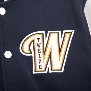 New Winter Casual Streetwear College Varsity <b>Jackets</b> Wool Stand Collar Front Logo Customized Wholesale Stylish <b>Warm</b> Layering - Product Image 5