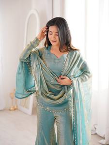 Ensemble Palazzo en Soie Douce de Qualité Supérieure pour Femme – Tenue Quotidienne Confortable – Ensemble Kurta Décontracté – Fournisseur en Gros Inde - Product Image 3