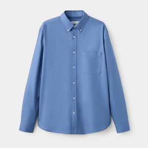 Mens Formal Solid Breathable Quick Dry Anti-Wrinkle Yarn Dyed Sustainable 100% Organic Cotton Turn-<b>down</b> Collar Full Sleeve Shirt - Product Image 2