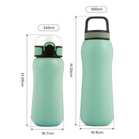 Bouteille d'eau en acier inoxydable à double paroi en forme de gourde de 350 ml et 500 ml avec différents couvercles