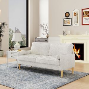 ROMA 67.7 ''divano divano moderno 3 posti Beige per soggiorno camera da letto casa ufficio piccoli divani per piccoli spazi senza attrezzi - Product Image 2