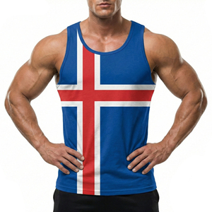Wholesale Men's Customizable Printing Slim Fit Sleeveless Gym <b>Vest</b> Muscle Tank Top Breathable Athletic Fitness Sport Tank Tops - Product Image 3
