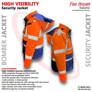 เสื้อแจ็คเก็ตบอมเบอร์โพลีเอสเตอร์ 100% ระบายอากาศได้ดี กันลม มองเห็นได้ชัดเจน เหมาะสำหรับงานป้องกันความปลอดภัย - Product Image 4