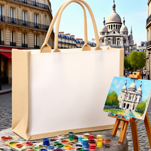 Bolsa de Yute Reutilizable de Alta Calidad con Asa Acolchada de Algodón y Base Resistente - Product Image 2