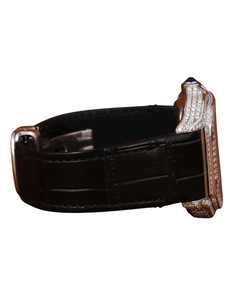 Reloj de Moissanita y Oro Blanco con Diamantes para Hombre, Correa de Goma Negra y Esfera Romana, Ideal para Fiestas, en Venta para Exportación - Product Image 4