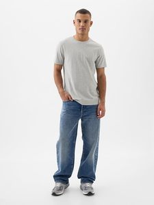 Camiseta Henley de Cuello en V para Hombre, Manga Corta, Corte Ajustado, 100% Algodón Tejido, Transpirable, Color Sólido Blanco - Product Image 3