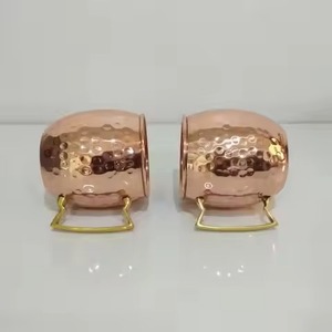 Pure Copper <b>Mug</b> With Black Exterior <b>Double</b> <b>Wall</b> Design Minimalist Style Drinkware With Handle - Product Image 2