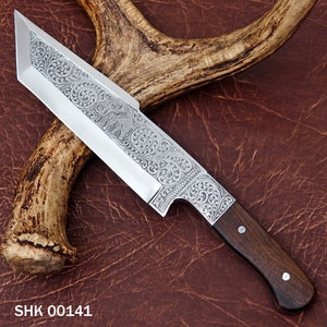 Couteau de chasse artisanal en acier D2, couteau de collection, couteau Tanto, gravé sur mesure, étui personnalisé, cadeau pour père, frère. - Product Image 4