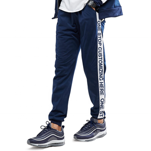 Men's Navy Blue <b>Tracksuit</b> Full Sleeve Zipper Front Streetwear Jogger Set Breathable Polyester Regular Fit Autumn Wear - Product Image 4