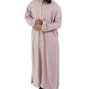 Thobes décontractés perlés pour hommes musulmans, 100 % polyester, légers, respirants, longueur cheville, pour la prière du Ramadan et de l'Aïd - Product Image 1