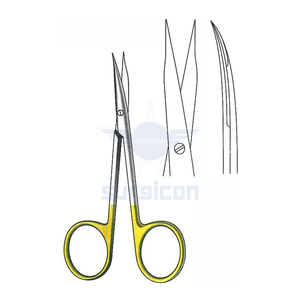 Ciseaux chirurgicaux Steven Scissors 10 cm (4 pouces) à lame incurvée, en carbure de tungstène TC doré, précision en acier inoxydable - Product Image 1