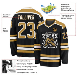 Jersey de Hockey sobre Hielo Sublimado al por Mayor para Hombre, con Diseño de Cuello en V Personalizado, Ropa de Hockey Personalizable - Product Image 3