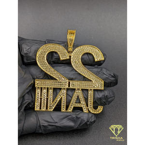 Colgante de Diamante Moissanita Personalizado con Número 22, Collar con Nombre Jani, Colgante con Nombre Personalizado, Colgante Iced Out - Product Image 2