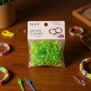 Elastici in gomma per artigianato giallo verde 300 pezzi - Product Image 2