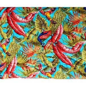 Nouvel Arrivage Tissu en Coton Indien Imprimé Floral à la Main, Motif Feuille d'Art Ethnique, Doux, pour Confection de Robes et Décoration Intérieure, Vente en Gros - Product Image 4