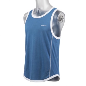 Débardeur sans manches Amkoor pour homme, bleu roi, col rond, séchage rapide, respirant, en polyester tricoté, vêtement de sport décontracté, color block - Product Image 5