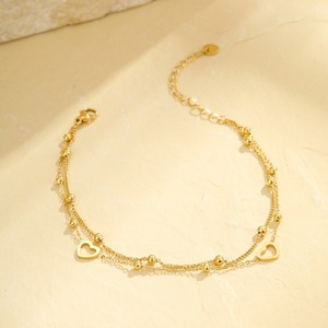 Hot Selling Dainty Heart Charm <b>Beach</b> Anklet Anklets for Women 18K Gold - Product Image 3