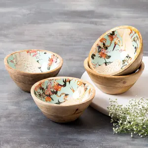 Bol en bois imprimé, best-seller, finition lisse et résistant aux rayures, pour la maison, les hôtels et les restaurants, provenant d'un fournisseur indien. - Product Image 4