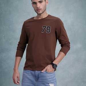 Nouveautés Chemises à manches longues pour hommes, produit phare, couleurs unies, vêtements de tous les jours à la mode, col rond, manches longues, t-shirts en coton - Product Image 1