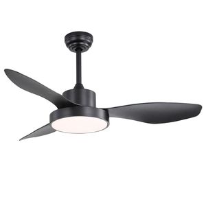 Ventilatore da soffitto reversibile da 47 pollici con motore DC, luce LED da 22W e telecomando a 6 velocità per camera da letto - Nero - Product Image 2