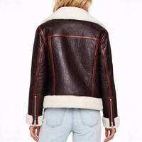 Veste en peau de mouton respirante Elinor Choco Brown - Veste en peau de mouton marron - Cuir