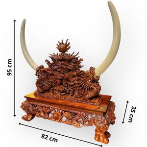 Estante de Altar Artesanal de Madera de Palisandro con Tallado de Cuatro Criaturas Sagradas - Product Image 6