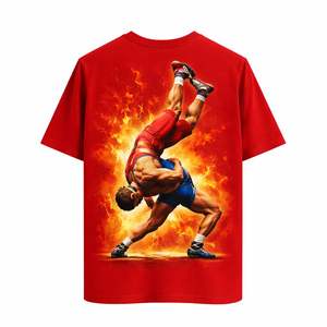 ชุดยูนิฟอร์มศิลปะการต่อสู้สำหรับผู้ชาย เสื้อยืดและกางเกงขาสั้น ผ้าโพลีเอสเตอร์ 100% 150GSM พิมพ์ลายดิจิทัลด้านหลัง ระบายอากาศได้ดี - Product Image 4