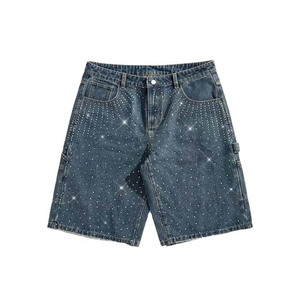 Shorts Bermuda en Jean pour Homme, Style Décontracté Vintage, Taille Mi-Haute Élastique, Tissu 100% Coton Tissé Respirant, Poches, Idéal Sport - Product Image 4
