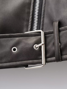 Women Pu <b>Jacket</b> <b>Long</b> Sleeve Zipper Autumn Clothing Street Pu <b>Leather</b> Short Coat Motorcycle Clothing <b>Leather</b> <b>Jacket</b> - Product Image 6
