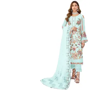 Costume de salwar islamique indien pour femme, vêtement de mariage, en coton, lavable à la main, à usage quotidien
