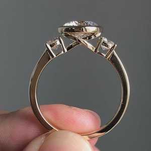 Lab Grown 1.51 CT Round Cut Diamond Three Stone <b>Ring</b> For Women's 14K Solid Gold Fine Engagement Surprise Gift For Girlfriends - Product Image 4