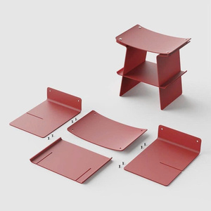 Metal Drake Heavy Duty Knockdown Steel <b>Stool</b> Modern Modular Removable Utility Footstool <b>Portable</b> Outdoor Stackable Small Chair - Product Image 4