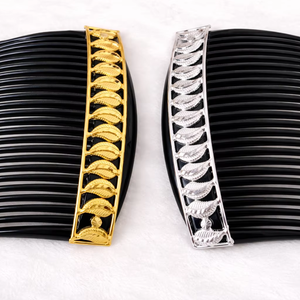 Peineta de Pelo Vintage Chapada en Oro Hecha a Mano, Ecológica, Impermeable, Elegante y a la Moda, con Carcasa de Aleación, Mini Piedras Rojas, Flores, Animales y Borlas - Product Image 1