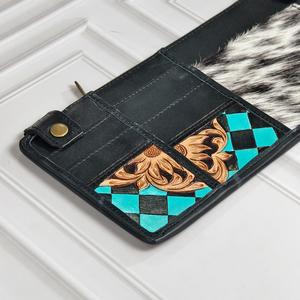 Cartera Larga de Cuero Genuino con Cierre de Cremallera, Paneles con Estampado Animal y Floral, Diseño Multifuncional y Moderno - Product Image 6