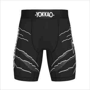 Men's <b>Black</b> Spandex High Elastic Waist Breathable Quick Dry Casual Athletic Shorts Solid Color Front Logo 220g Knitted - Product Image 1
