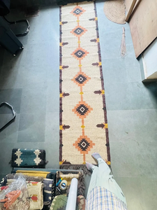 Rustic Boho Colorful Handwoven Wool Jute <b>Runner</b> <b>Rug</b> Southwestern Geometric Tribal Kilim <b>Hallway</b> Custom Size Floor Carpet - Product Image 4