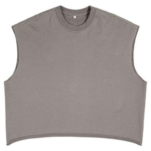 Débardeur court personnalisé pour homme, manches dolman, col rond, coupe ample, style streetwear, fabricant OEM en gros - Product Image 5