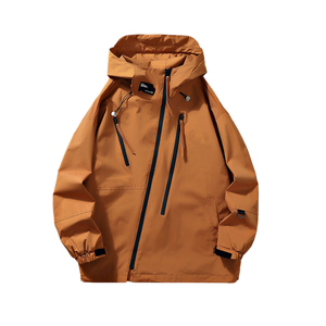 เสื้อกันลมแบบสองด้านที่สามารถพลิกกลับด้านได้ |   เสื้อแจ็คเก็ตมีฮู้ดแบบใส่ได้สองแบบ |   เสื้อโค้ทกันลมอเนกประสงค์สำหรับการเดินทาง - Product Image 1