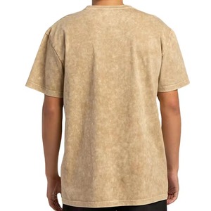 เสื้อยืดคอตตอนเนื้อหนัก 200GSM ทรงโอเวอร์ไซส์ ล้างสีแบบ Acid Wash และ Snow Wash สำหรับผู้ชายและผู้หญิง เสื้อยืดคอกลมแบบสั่งทำพิเศษสำหรับใส่ลำลอง - Product Image 6