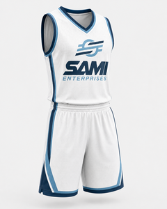 Conjunto de Camiseta y Pantalones Cortos de Baloncesto, Sublimados, de Malla, Unisex, para Adultos, Cuello en V, Sin Mangas, Absorben la Humedad - Product Image 6