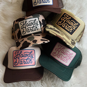 Custom Screen Print Logo Trucker Hat 5 Panel <b>Camo</b> Foam Snapback Dad <b>Cap</b> Print Your Own Logo - Product Image 4