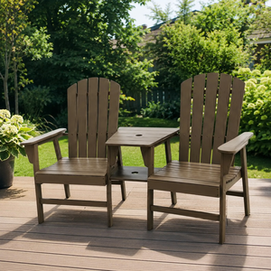 Conjunto de Sillas Dobles de Madera para Exteriores, Color Turquesa, Acabado Mate Impermeable - Product Image 4
