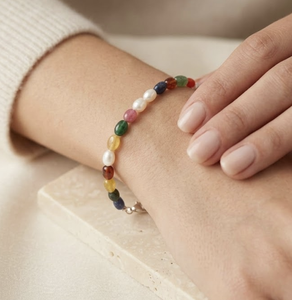 Pulsera de Cuentas Navratan, Aleación de Metales Preciosos, Joyería Unisex de Moda - Product Image 4