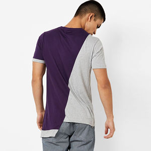 <b>Mens</b> Color Block Navy Blue White Grey Short Sleeve Cotton T-<b>Shirt</b> Custom Logo OEM ODM Wholesale Apparel - Product Image 3