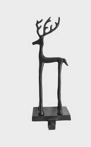 Rustic Metal Black Deer Christmas <b>Stocking</b> <b>Holders</b> Hangers Holiday feltsocks - Product Image 3